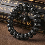 Pulsera de madera con protección contra rayos tibetanos Buddha Padmasana