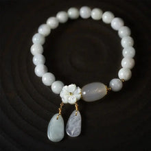 Load image into Gallery viewer, Buddha Padmasana Natural White Jade Luck Bracelet Buddha padmasana