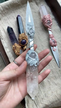 Load image into Gallery viewer, Amethyst Floral Magic Dagger | Blend of Ritual and Art Buddha padmasana