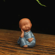 Load image into Gallery viewer, Buddha Padmasana Four Little Monks in purple clay style Buddha padmasana