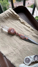 Load image into Gallery viewer, Amethyst Floral Magic Dagger | Blend of Ritual and Art Buddha padmasana