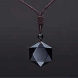 Buddha Padmasana Black Obsidian Talisman - Buddha Necklace for Protection
