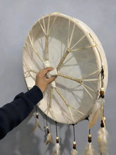Load image into Gallery viewer, Mermaid Underwater Healing Frame Drum | Full-Size Goatskin Hand Drum Buddha padmasana