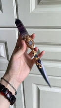 Load image into Gallery viewer, Amethyst Floral Magic Dagger | Blend of Ritual and Art Buddha padmasana