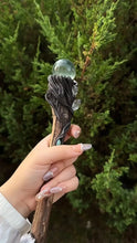 Load image into Gallery viewer, Forest Moonlight Crystal Sphere Wand Buddha padmasana