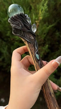 Load image into Gallery viewer, Forest Moonlight Crystal Sphere Wand Buddha padmasana