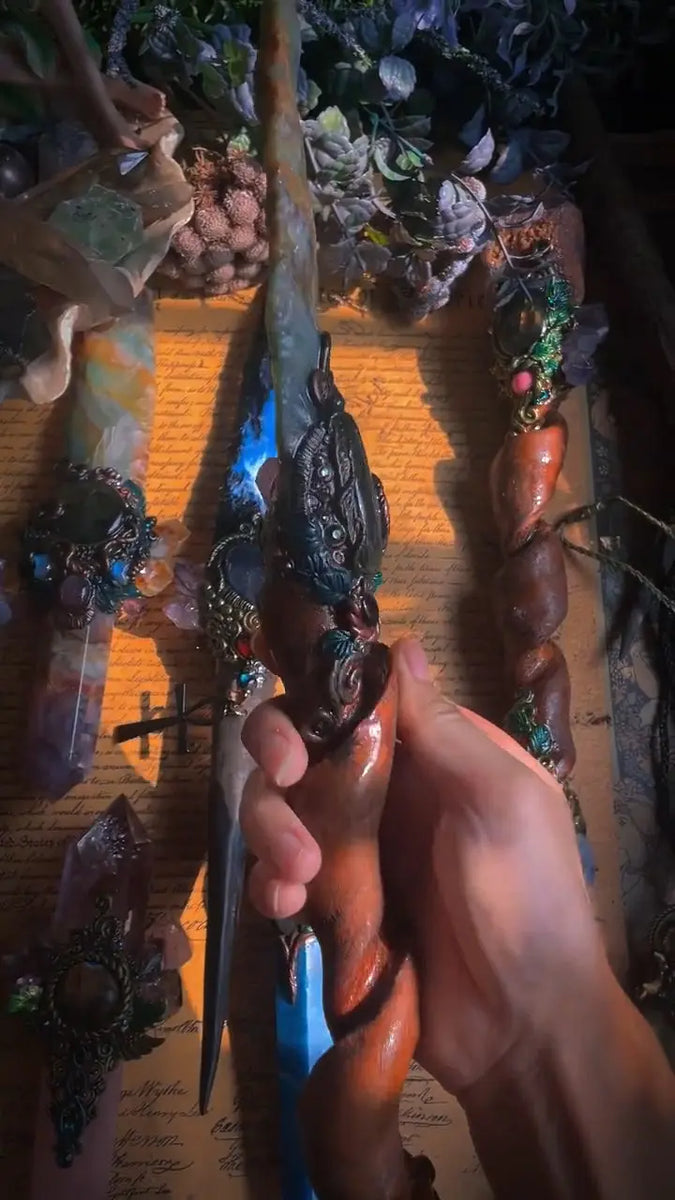 Labradorite Aurora Ritual Dagger | Handmade Ritual Dagger – Buddha ...