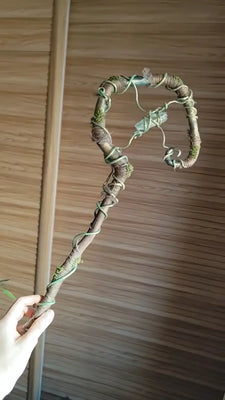 Forest Spirit Crystal Wand | Handcrafted Magical Staff for Ritual & Daily Connection Buddha padmasana