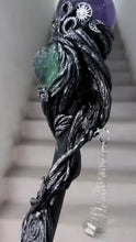 Load image into Gallery viewer, 「Sun &amp; Moon Harmony」Metaphysical Energy Wand | Handcrafted Crystal Ritual Staff Buddha padmasana