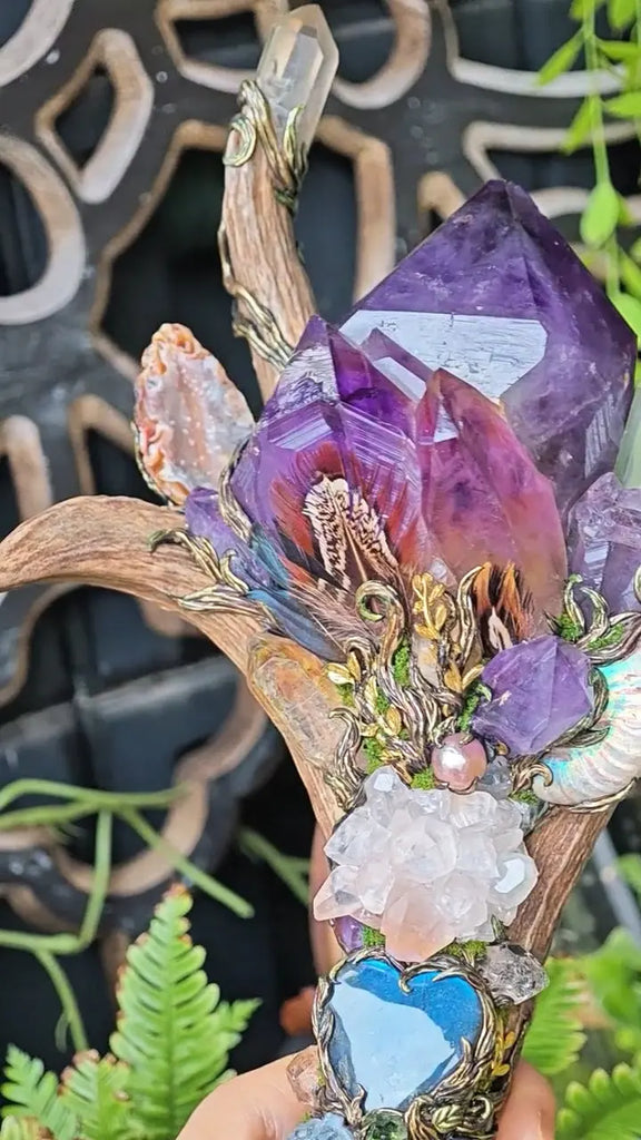 Thornmoon Amethyst Antler Scepter