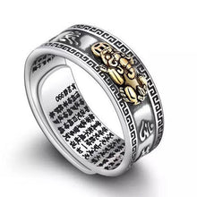 Load image into Gallery viewer, Buddha Padmasana Feng Shui Pixiu Mantra Ring - Wealth &amp; Protection Buddha padmasana