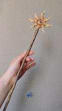 Load image into Gallery viewer, Custom crystal wand staff Buddha padmasana