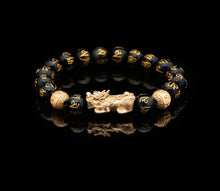 Load image into Gallery viewer, Buddha Padmasana Feng Shui Bracelet - Pixiu Black Obsidian Bracelet for Wealth Buddha padmasana