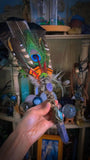Handmade Peacock Feather Magic Wand with Amethyst - for Mystical Rituals & Energy Healing
