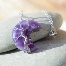 Load image into Gallery viewer, Buddha Padmasana Natural Quartz Crystal Moon Tree Of Life Healing Energy Necklace Pendant - Buddha padmasana