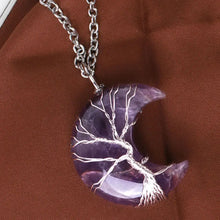 Load image into Gallery viewer, Buddha Padmasana Natural Quartz Crystal Moon Tree Of Life Healing Energy Necklace Pendant - Buddha padmasana