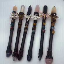 Load image into Gallery viewer, 15&quot; Crystal Magic Wand, Handmade Custom Harry Wands, Natural Crystal Quartz Magic Scepter, Witch Wand, Wizard Staff, Crystal Gifts for Kids Buddha padmasana