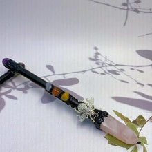 Load image into Gallery viewer, 15&quot; Crystal Magic Wand, Handmade Custom Harry Wands, Natural Crystal Quartz Magic Scepter, Witch Wand, Wizard Staff, Crystal Gifts for Kids Buddha padmasana