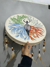 Load image into Gallery viewer, Mermaid Underwater Healing Frame Drum | Full-Size Goatskin Hand Drum Buddha padmasana