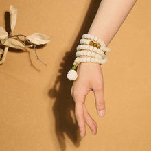 Load image into Gallery viewer, Buddha Padmasana White Jade Bodhi Lotus Mala Harmony Necklace Bracelet Buddha padmasana