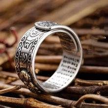Load image into Gallery viewer, Buddha Padmasana Feng Shui Pixiu Mantra Ring - Wealth &amp; Protection Buddha padmasana