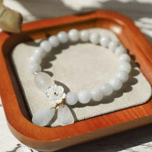 Load image into Gallery viewer, Buddha Padmasana Natural White Jade Luck Bracelet Buddha padmasana
