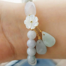 Load image into Gallery viewer, Buddha Padmasana Natural White Jade Luck Bracelet Buddha padmasana