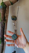 Load image into Gallery viewer, Moss Whisper crystal wand Buddha padmasana