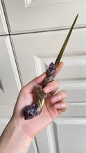 Load image into Gallery viewer, Amethyst Twilight Ritual Wand Buddha padmasana