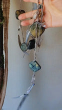 Load image into Gallery viewer, Moss Whisper crystal wand Buddha padmasana