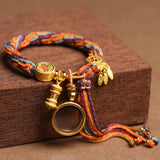 Luck2025 Buddha Padmasana Tibetan Om Mani Padme Hum Dreamcatcher Luck Colorful Reincarnation Knot String Bracelet