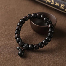 Cargar imagen en el visor de la galería, Buddha Padmasana Tibetan Lightning Strike Wood Protection Bracelet Buddha padmasana