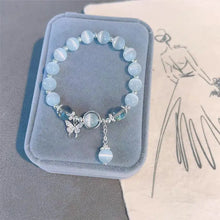 Cargar imagen en el visor de la galería, Buddha Padmasana Cat&#39;s Eye Moonstone Butterfly Star Charm Support Bracelet - Buddha padmasana