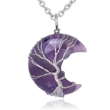 Load image into Gallery viewer, Buddha Padmasana Natural Quartz Crystal Moon Tree Of Life Healing Energy Necklace Pendant - Buddha padmasana