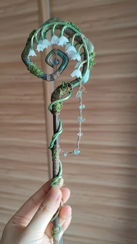 Lily Bell Wisp crystal wand Buddha padmasana