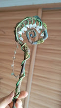 Load image into Gallery viewer, Lily Bell Wisp crystal wand Buddha padmasana