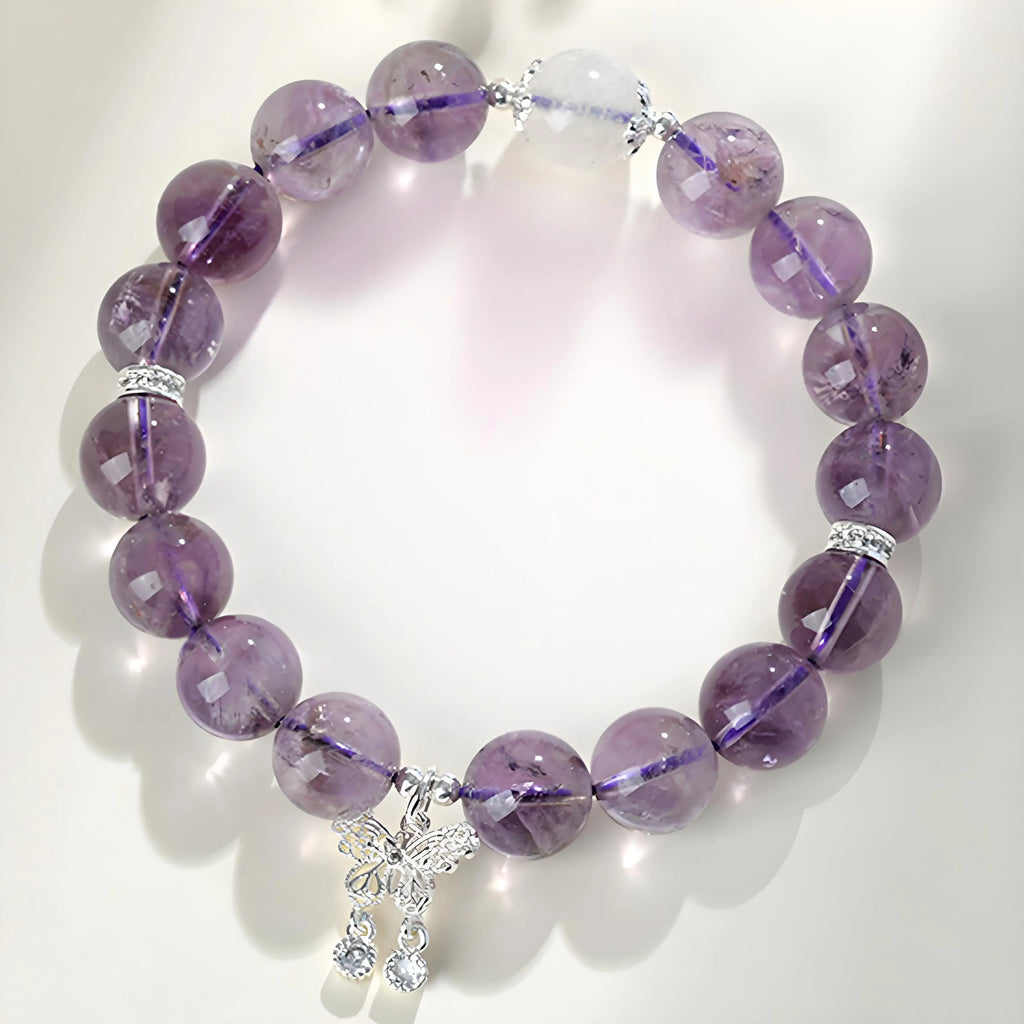 Buddha Padmasana Amethyst & Blue Moonstone Butterfly Bracelet‌ Buddha padmasana