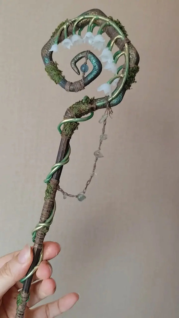 Lily Bell Wisp crystal wand Buddha padmasana