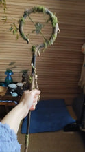 Load image into Gallery viewer, Green Wheel Staff crystal wand Buddha padmasana