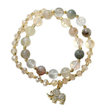 Cargar imagen en el visor de la galería, Buddha Padmasana Rose Quartz Elephant Healing Energy Charm Bracelet Buddha padmasana