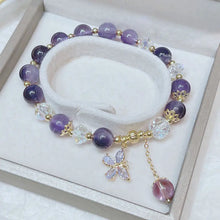 Load image into Gallery viewer, Buddha Padmasana Natural Amethyst Crystal Spiritual Butterfly Charm Bracelet Buddha padmasana