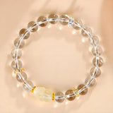 Buddha Padmasana Clear Quartz Pi Xiu handmade Buddha Bracelet