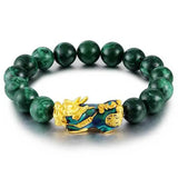 Pulsera de protección de jade Buddha Padmasana FengShui PiXiu