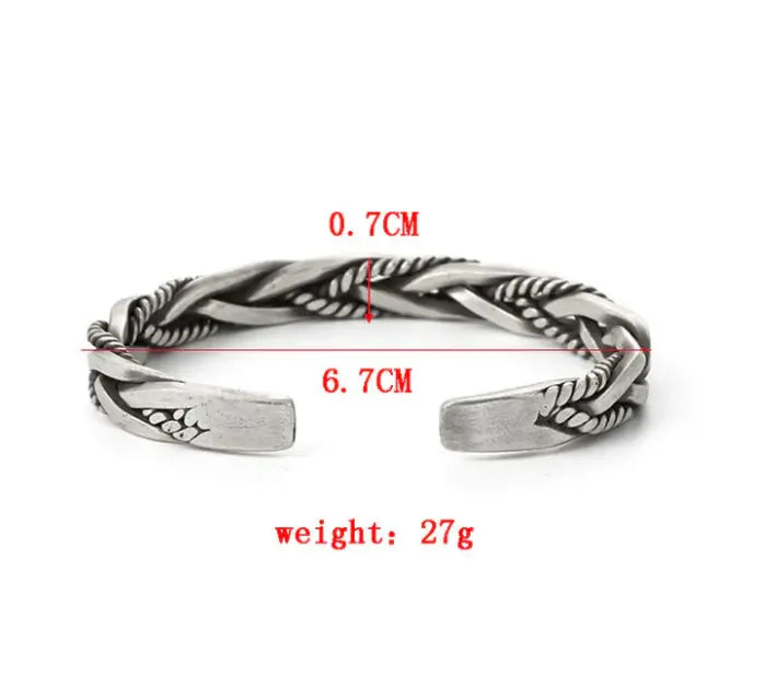 Balance Energy Retro Twisted Design Cuff Bracelet Bangle Buddha padmasana