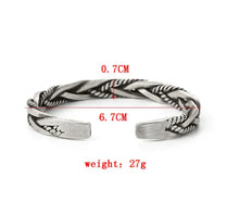 Load image into Gallery viewer, Balance Energy Retro Twisted Design Cuff Bracelet Bangle Buddha padmasana