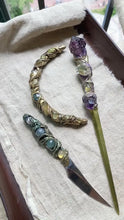 Load image into Gallery viewer, Amethyst Twilight Ritual Wand Buddha padmasana