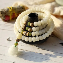 Load image into Gallery viewer, Buddha Padmasana White Jade Bodhi Lotus Mala Harmony Necklace Bracelet Buddha padmasana