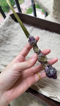 Load image into Gallery viewer, Amethyst Twilight Ritual Wand Buddha padmasana