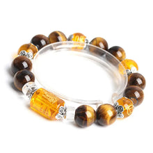 Cargar imagen en el visor de la galería, Buddha Padmasana Tiger Eye Bead Fortune Prosperity Bracelet - Buddha padmasana