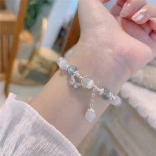 Cargar imagen en el visor de la galería, Buddha Padmasana Cat&#39;s Eye Moonstone Butterfly Star Charm Support Bracelet - Buddha padmasana